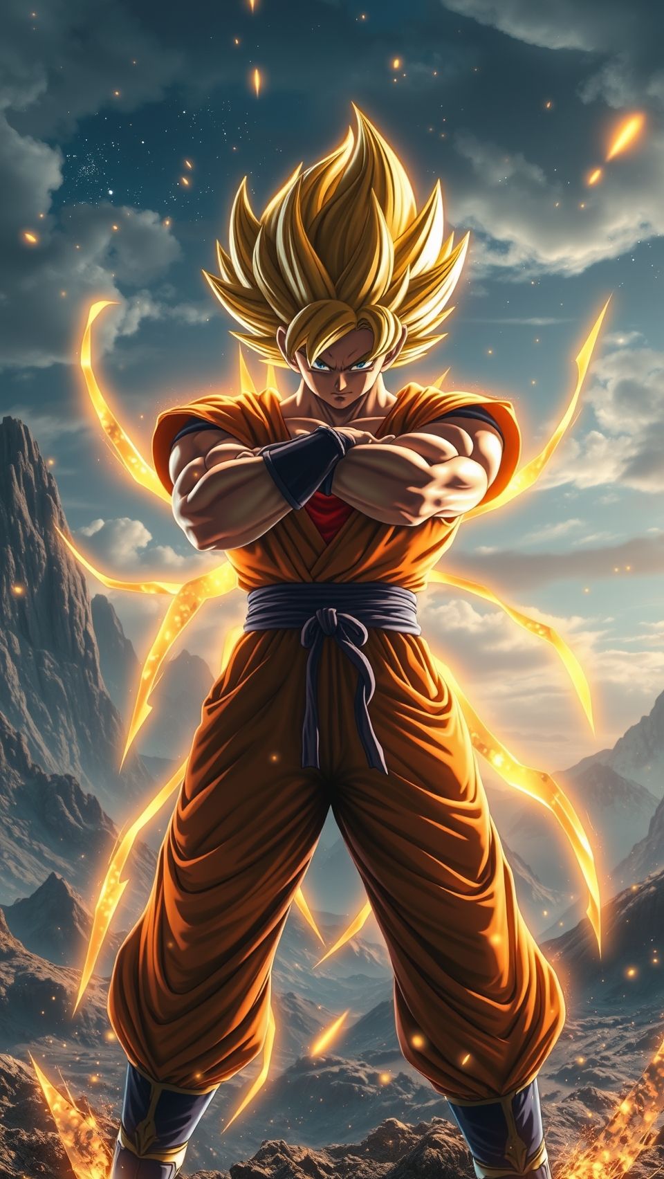 Goku Super Saiyan transformation with glowing aura in Dragon Ball Z anime wallpaper