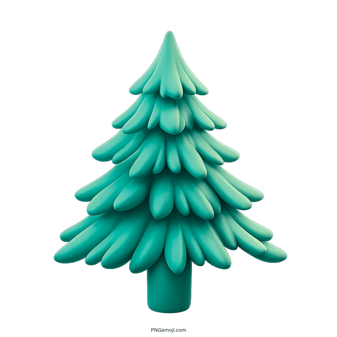 3D evergreen tree emoji with lush green leaves, transparent background, perfect for holiday and nature-themed content.