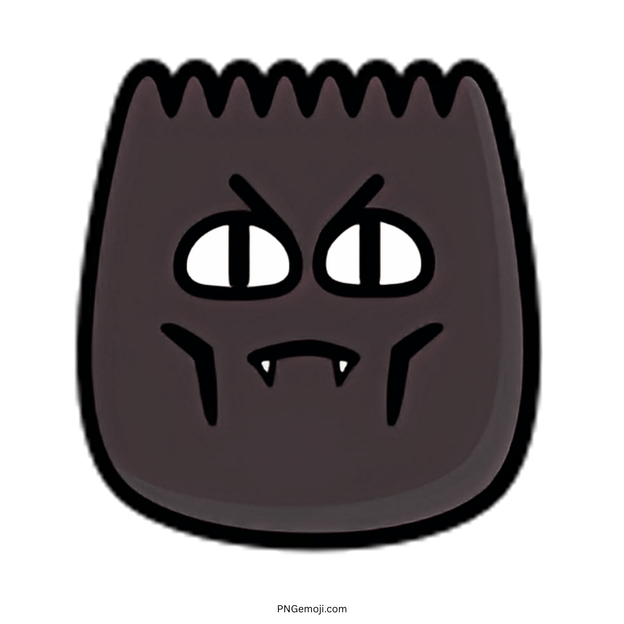 Black vampire emoji with fangs and an angry expression for TikTok content.