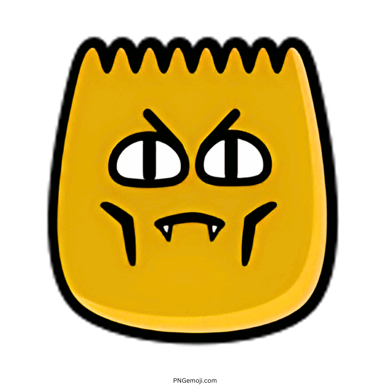 Yellow vampire emoji with fangs and an angry expression for TikTok content.