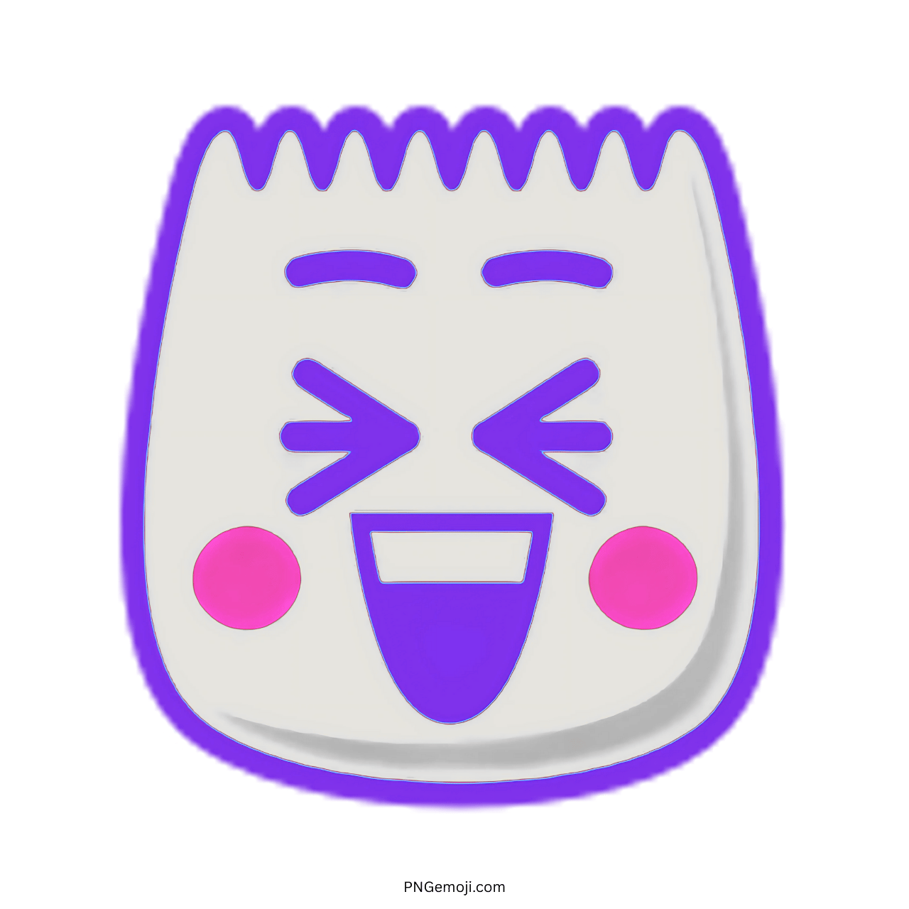 Excited TikTok emoji in 3D with bright pink cheeks and a wide smile.