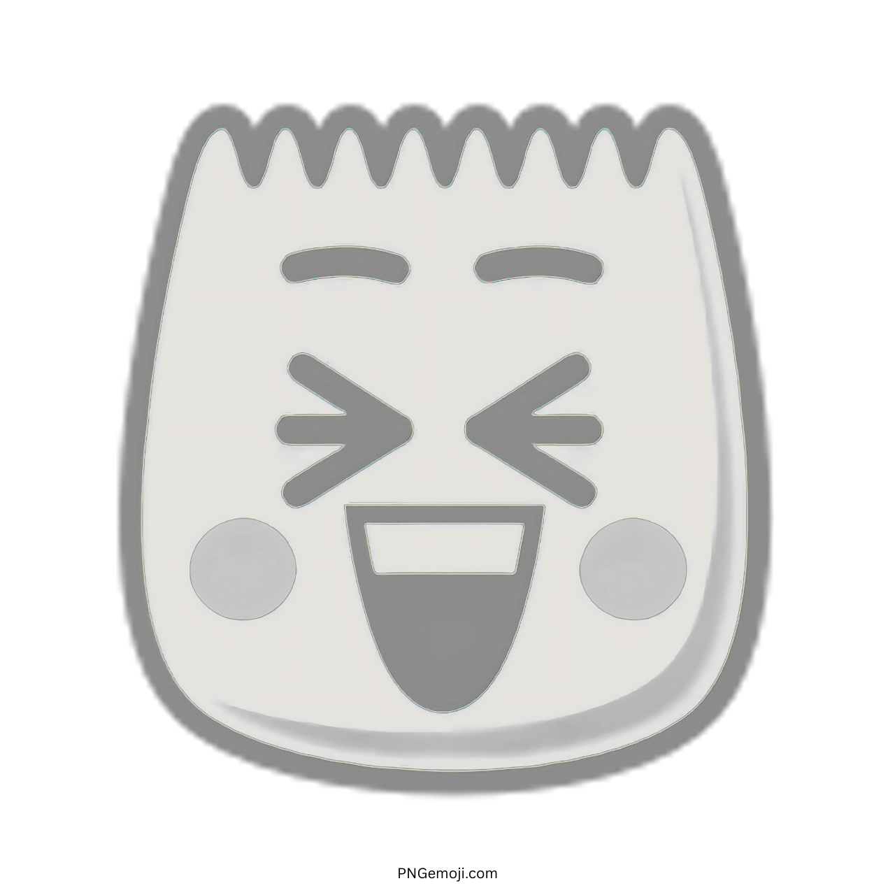 Excited TikTok emoji in 3D with light gray cheeks and a wide smile.