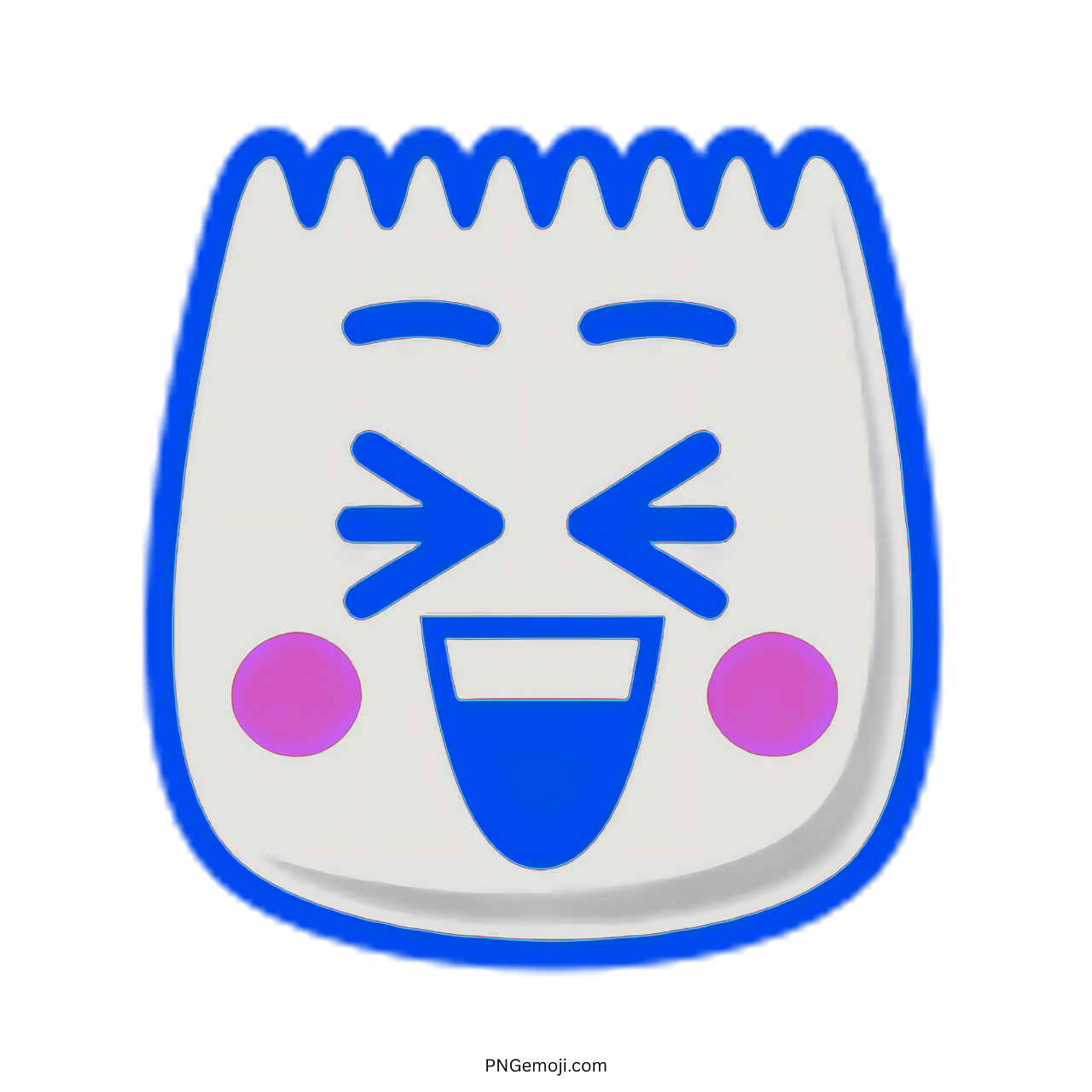 Excited TikTok emoji with pink cheeks and joyful expression in 3D PNG