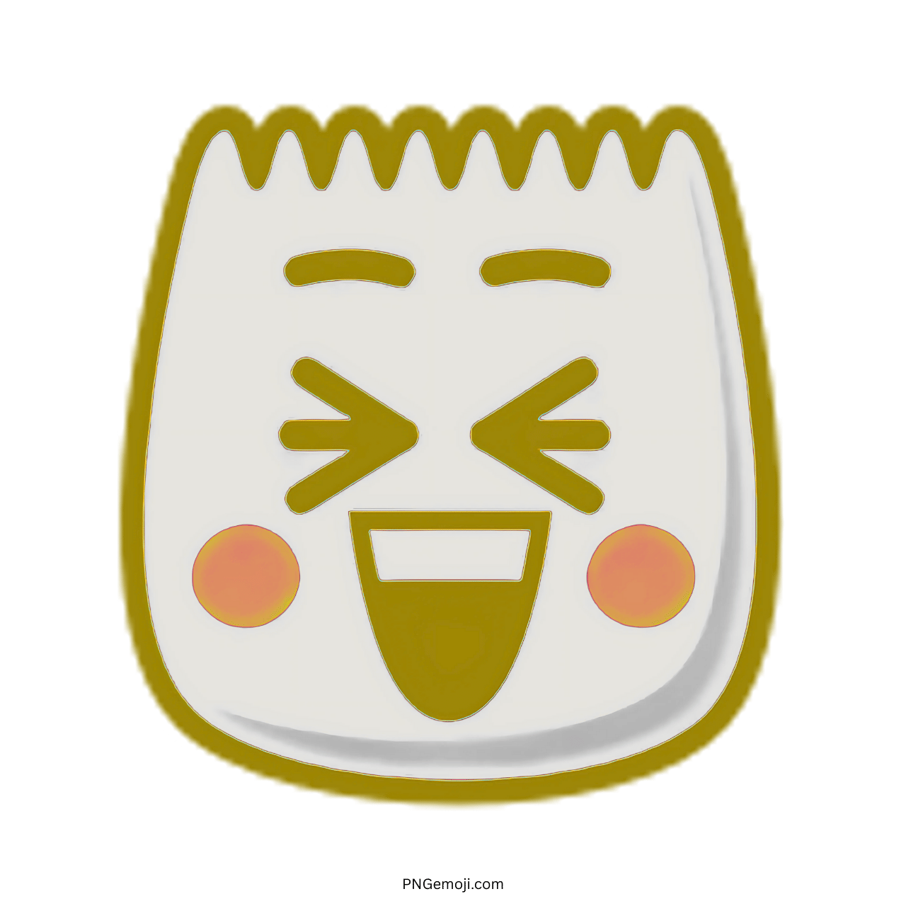 Excited TikTok emoji with peach cheeks and joyful expression in 3D PNG