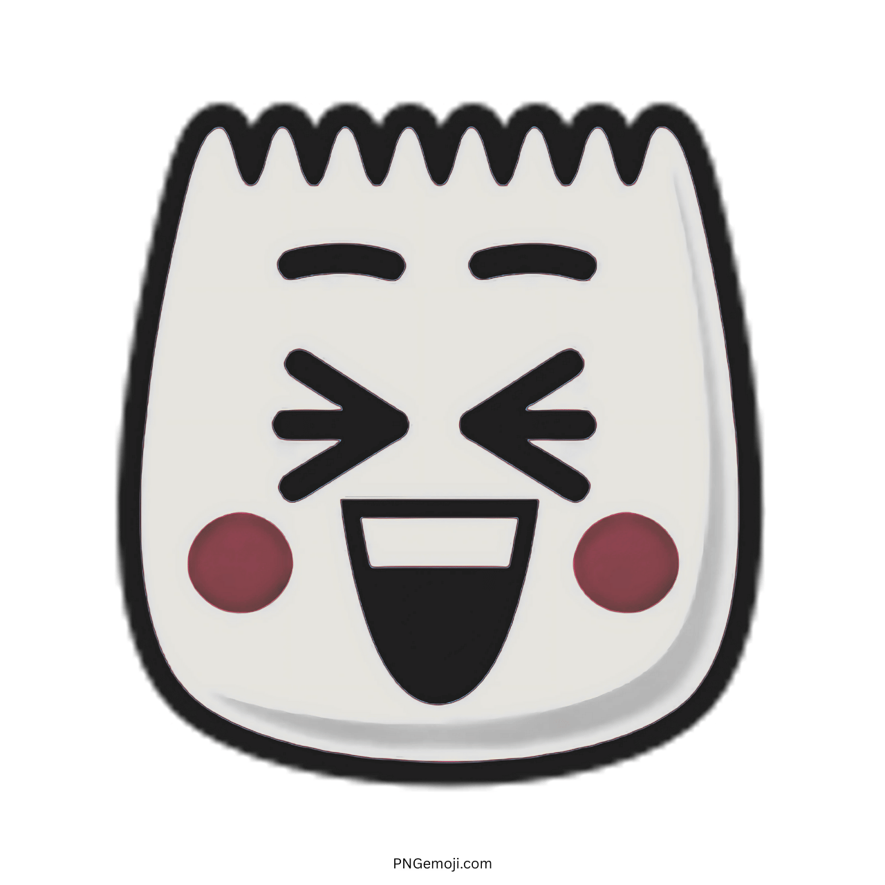Excited TikTok emoji with red cheeks and joyful expression in 3D PNG