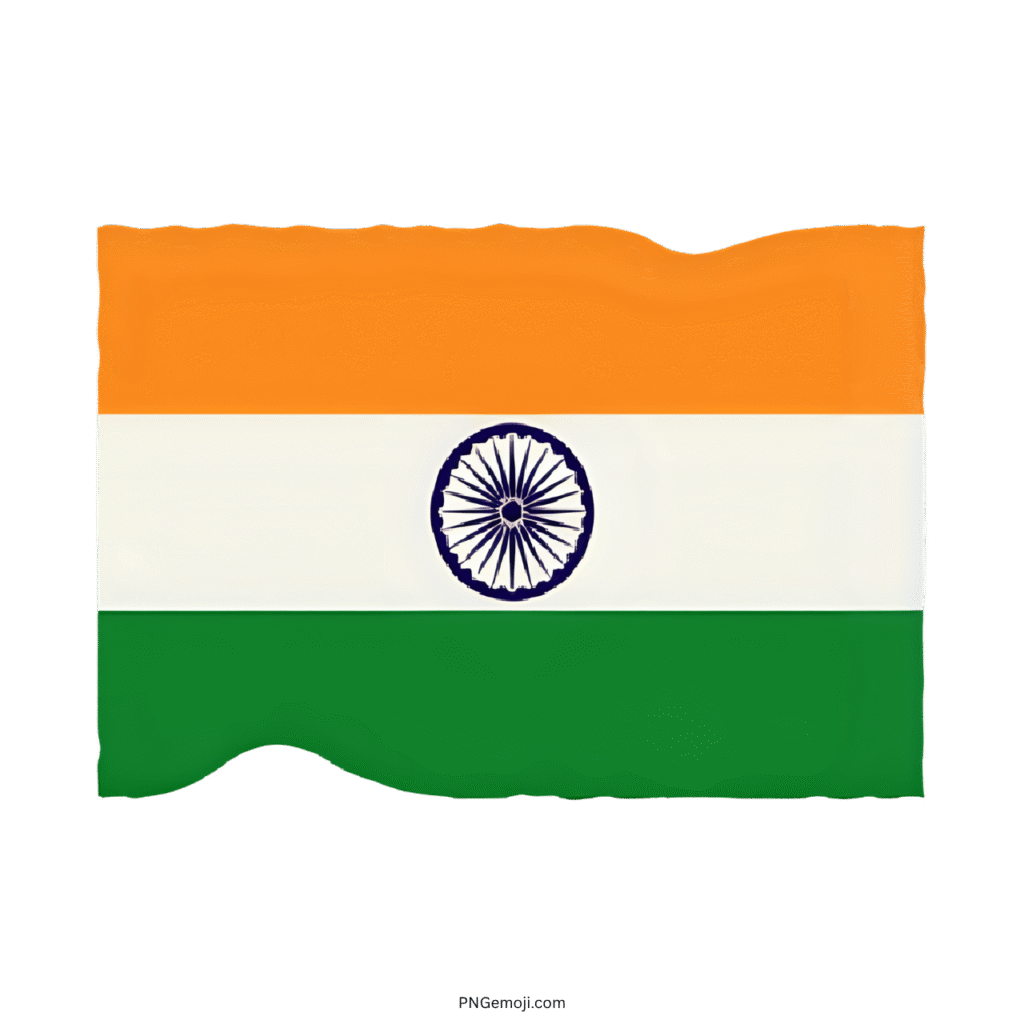 Flat style Indian national flag with saffron, white, green and Ashoka Chakra