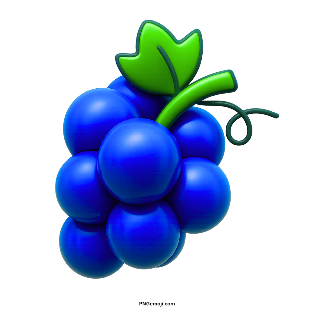 Fresh purple grapes emoji icon showing fruity symbol on digital keyboard illustration.