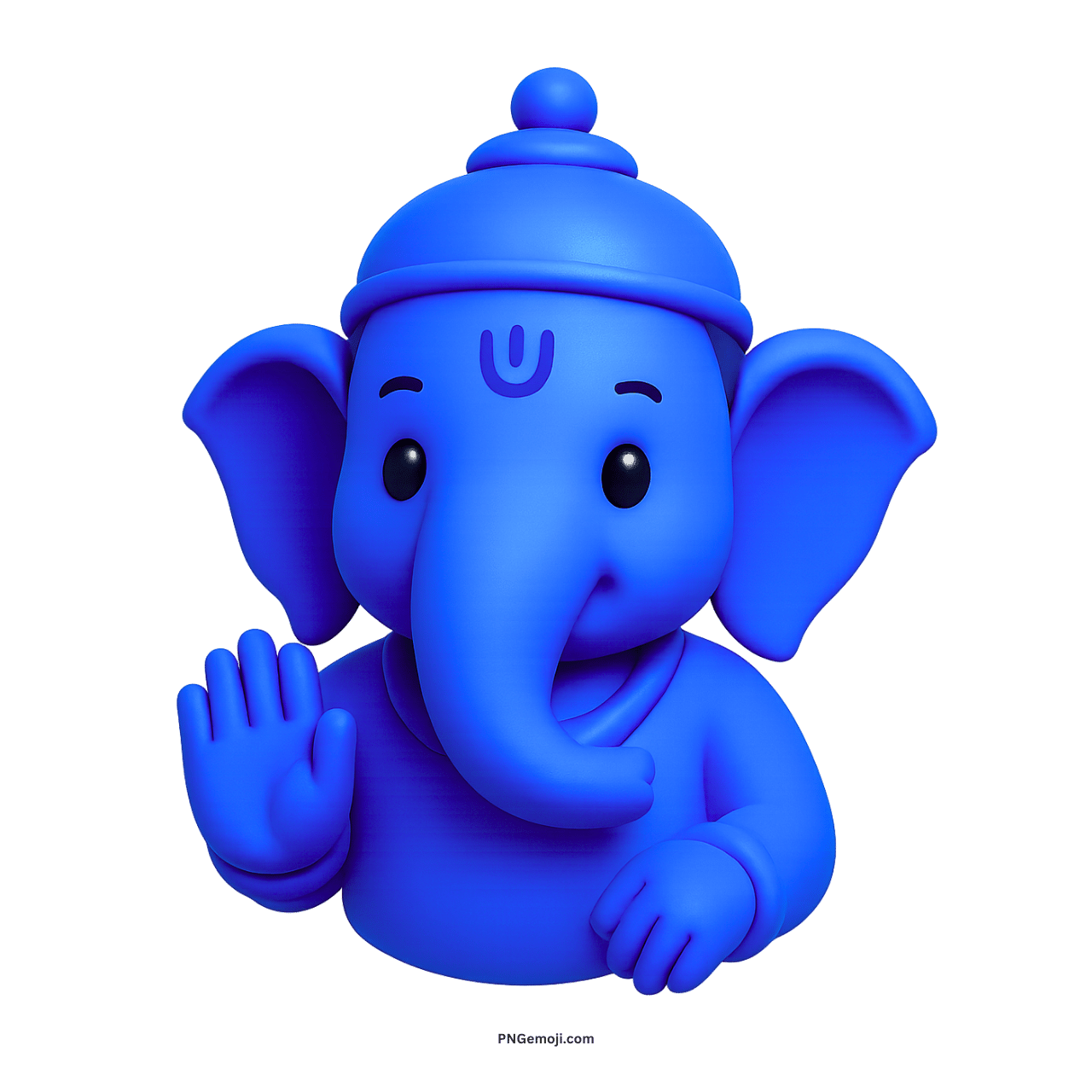 3D blue Ganesh Ji emoji PNG with transparent background free download in HD quality
