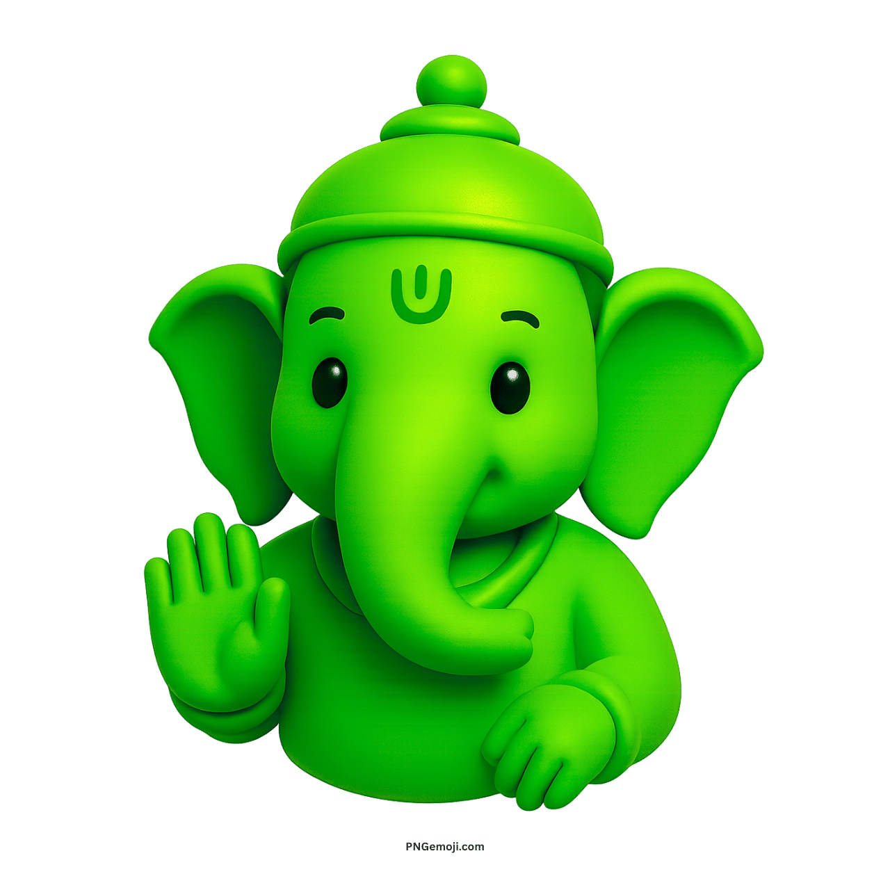 3D green Ganesh Ji PNG with transparent background free download