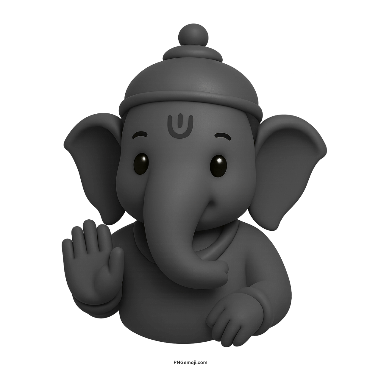3D grey Ganesh Ji PNG with transparent background free download for digital and festive use