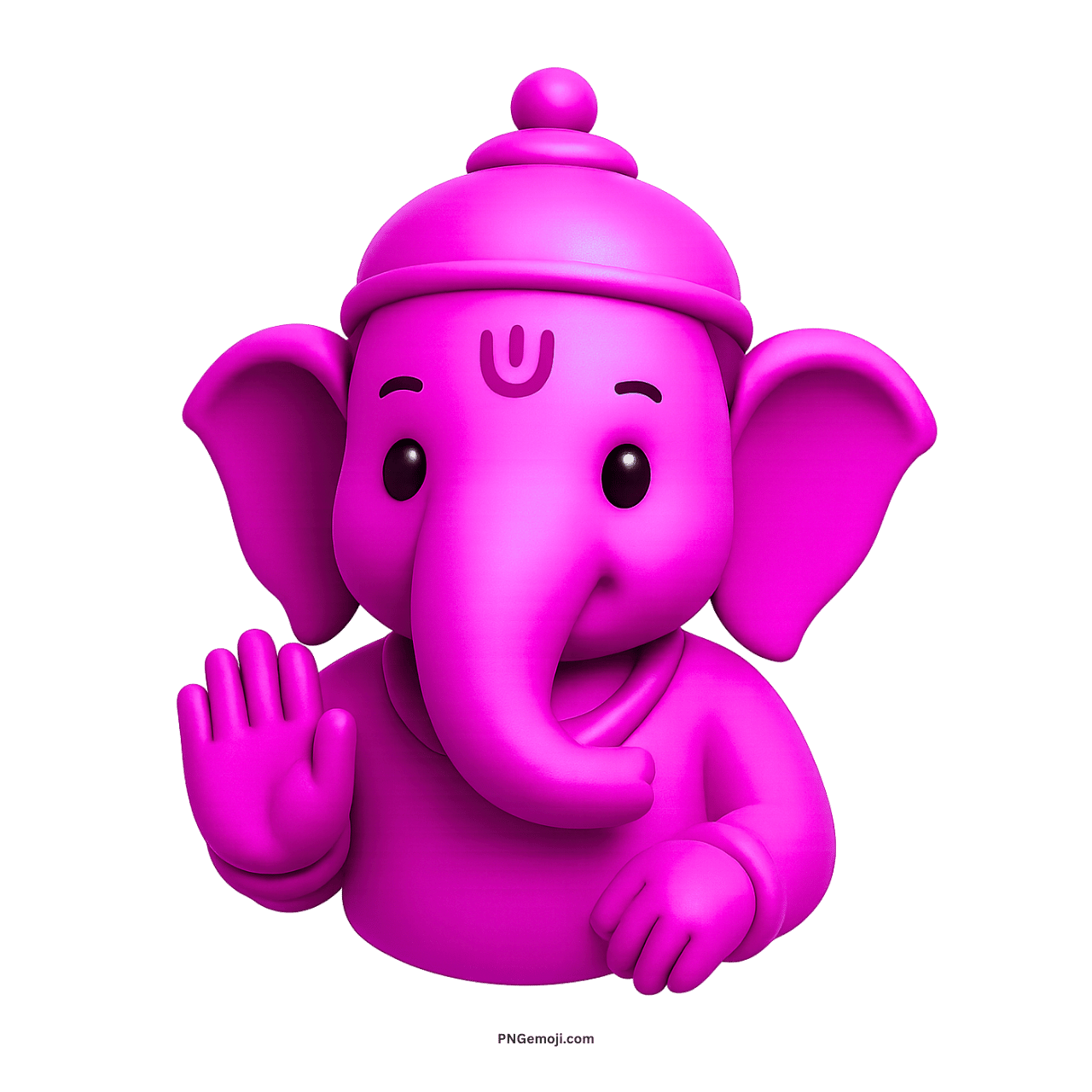 3D pink Ganesh Ji PNG with transparent background in HD for creative graphic designs