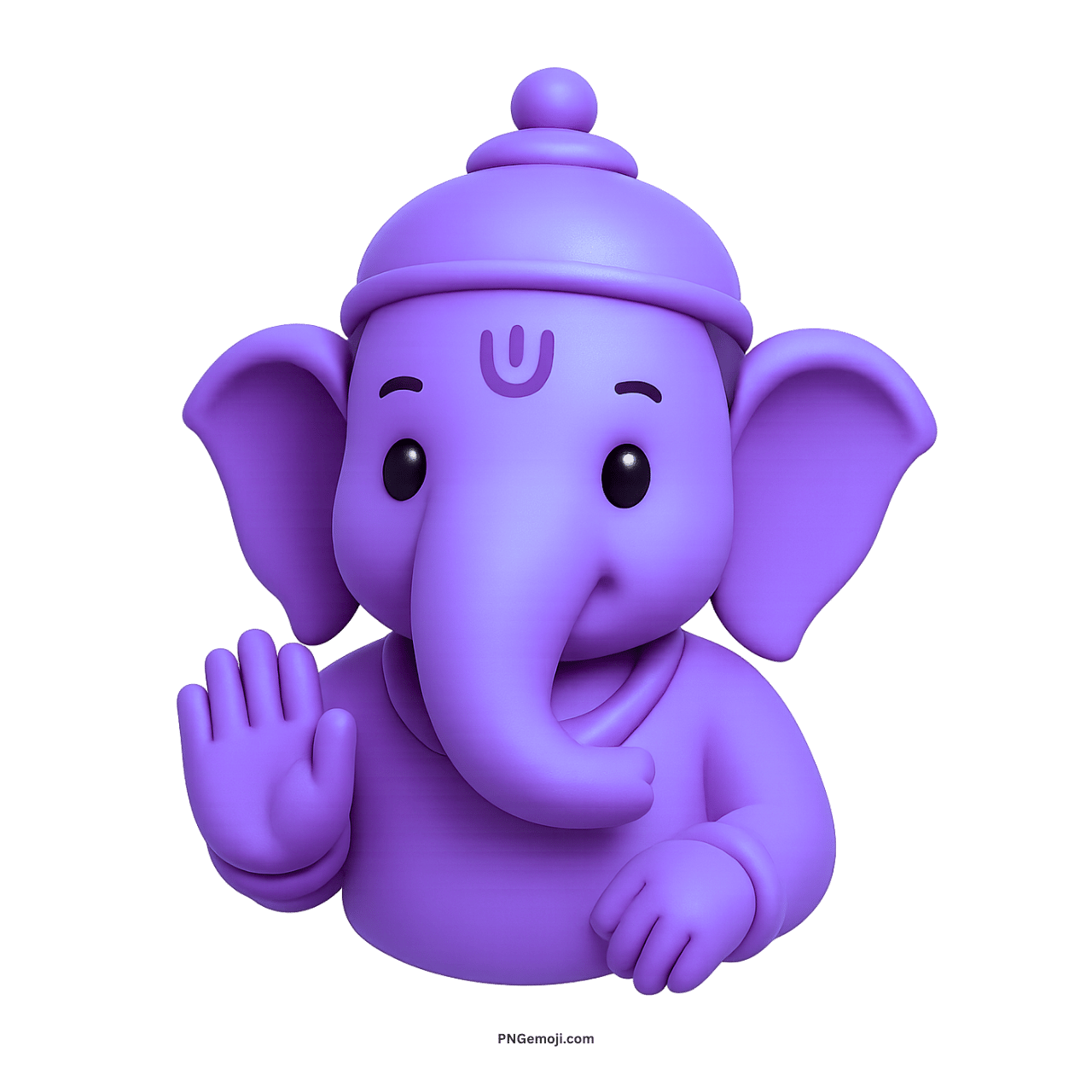 3D purple Ganesh Ji PNG with transparent background in HD for festival greetings