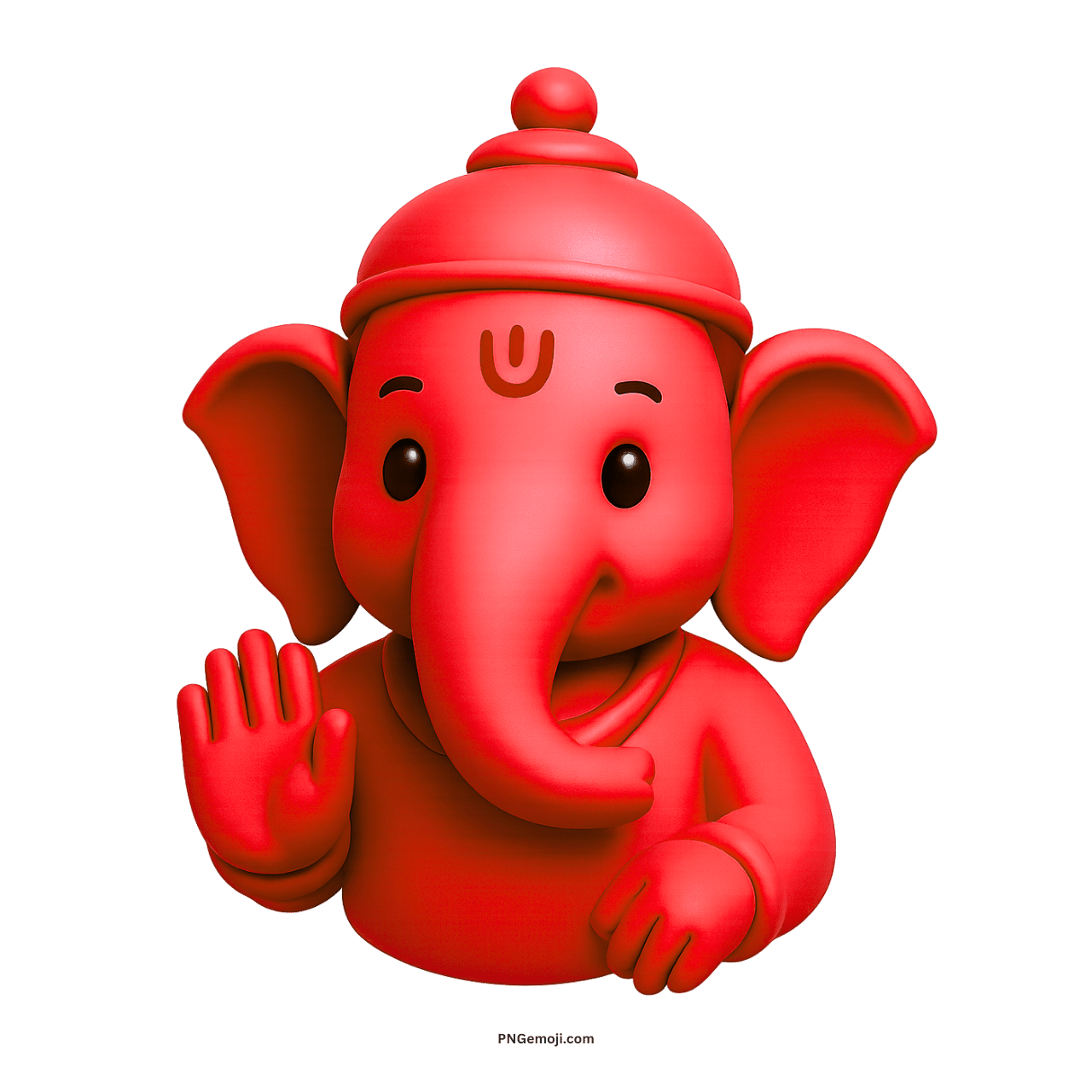 3D red Ganesh Ji PNG with transparent background free download in HD for creative use