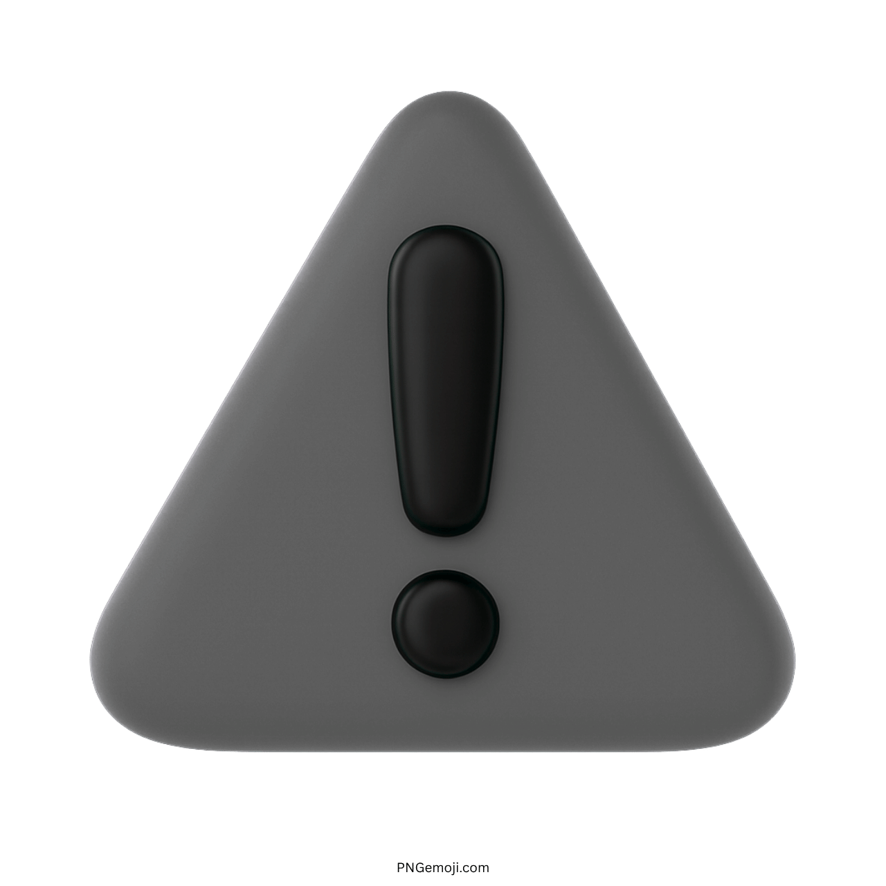 3D gray triangle warning emoji with black exclamation mark in the center.