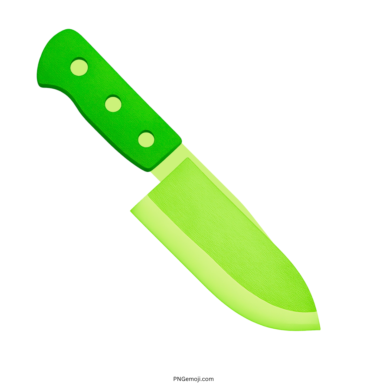 3D green knife emoji PNG with a transparent background for creative projects