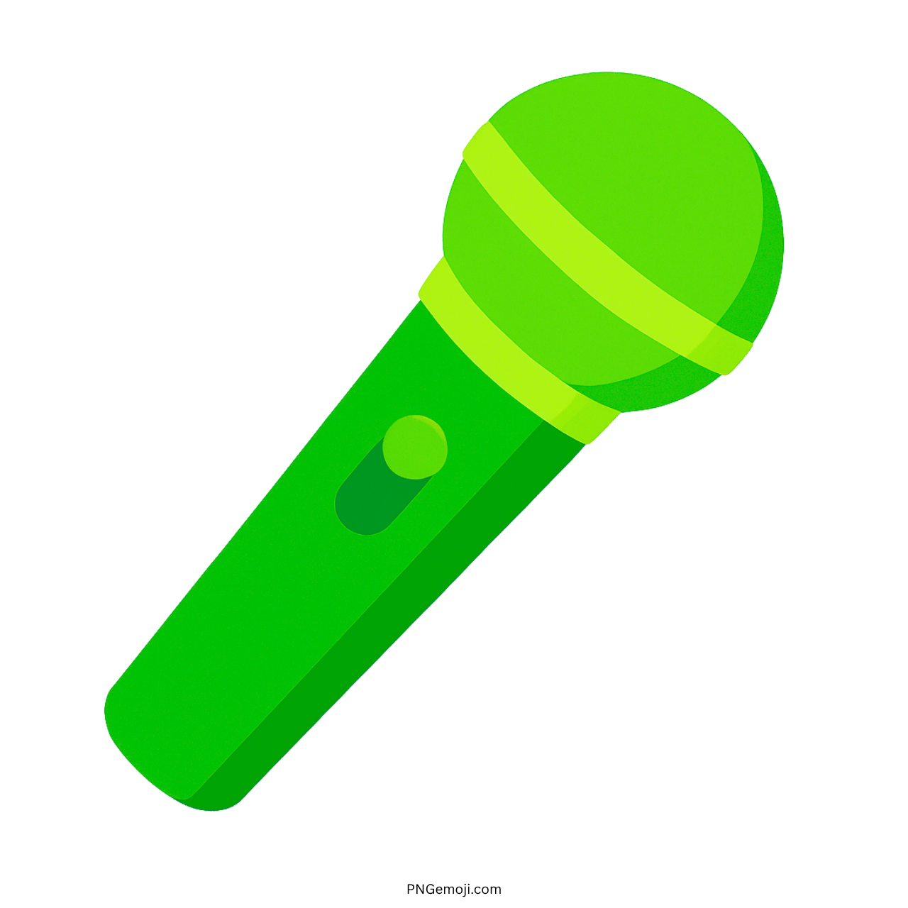 Green 3D microphone emoji icon with fresh vibrant look and transparent background