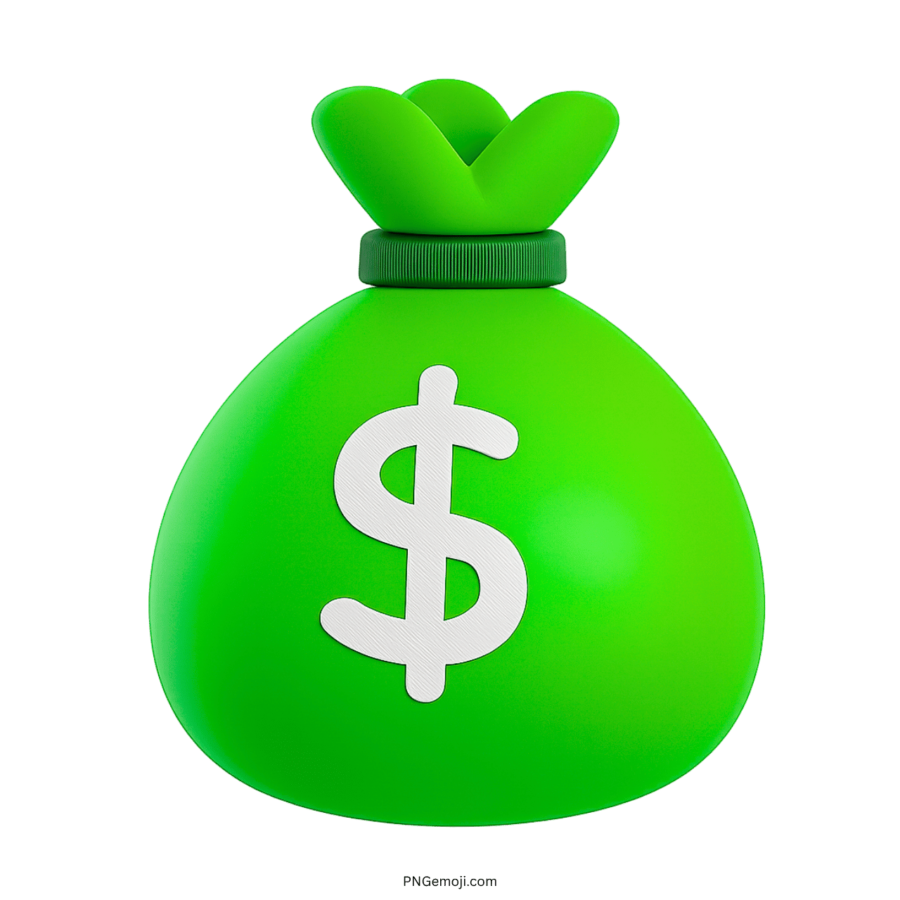 Green money bag with a dollar sign emoji, symbolizing wealth and financial prosperity.