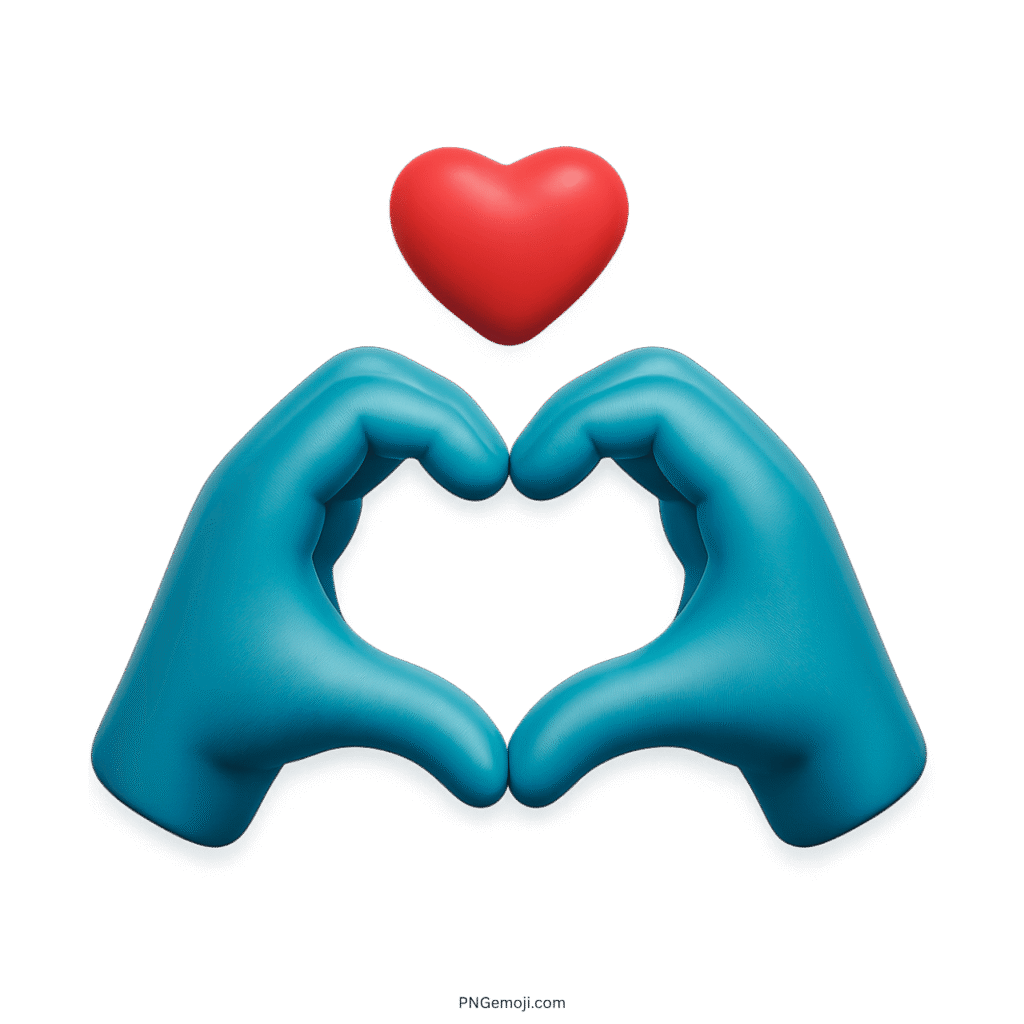 Love heart hands emoji with red heart symbol, symbolizing love and connection.