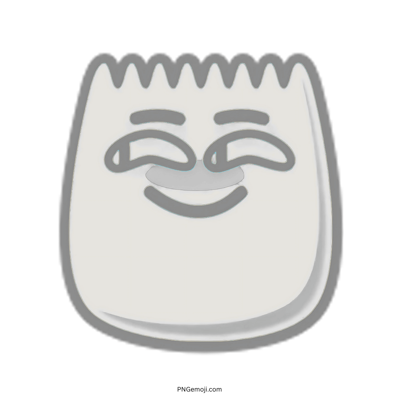 Hehe TikTok emoji laughing face with a playful expression and gray outline