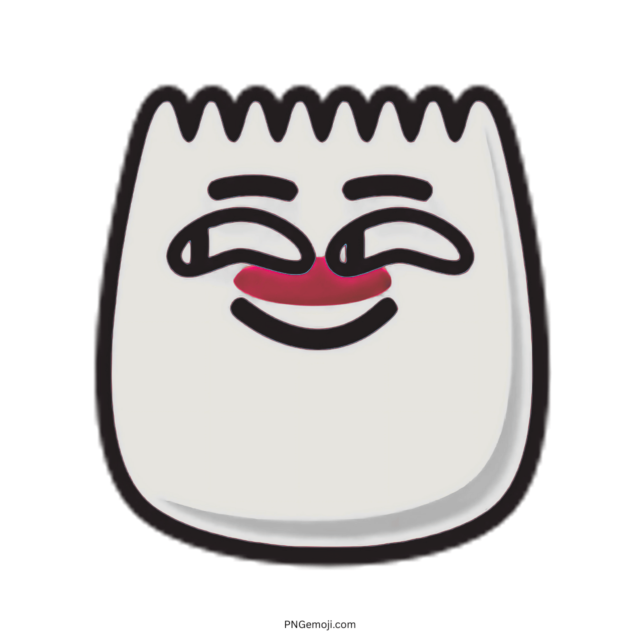 Hehe TikTok emoji with a smiling face, red nose, and bold black outline.