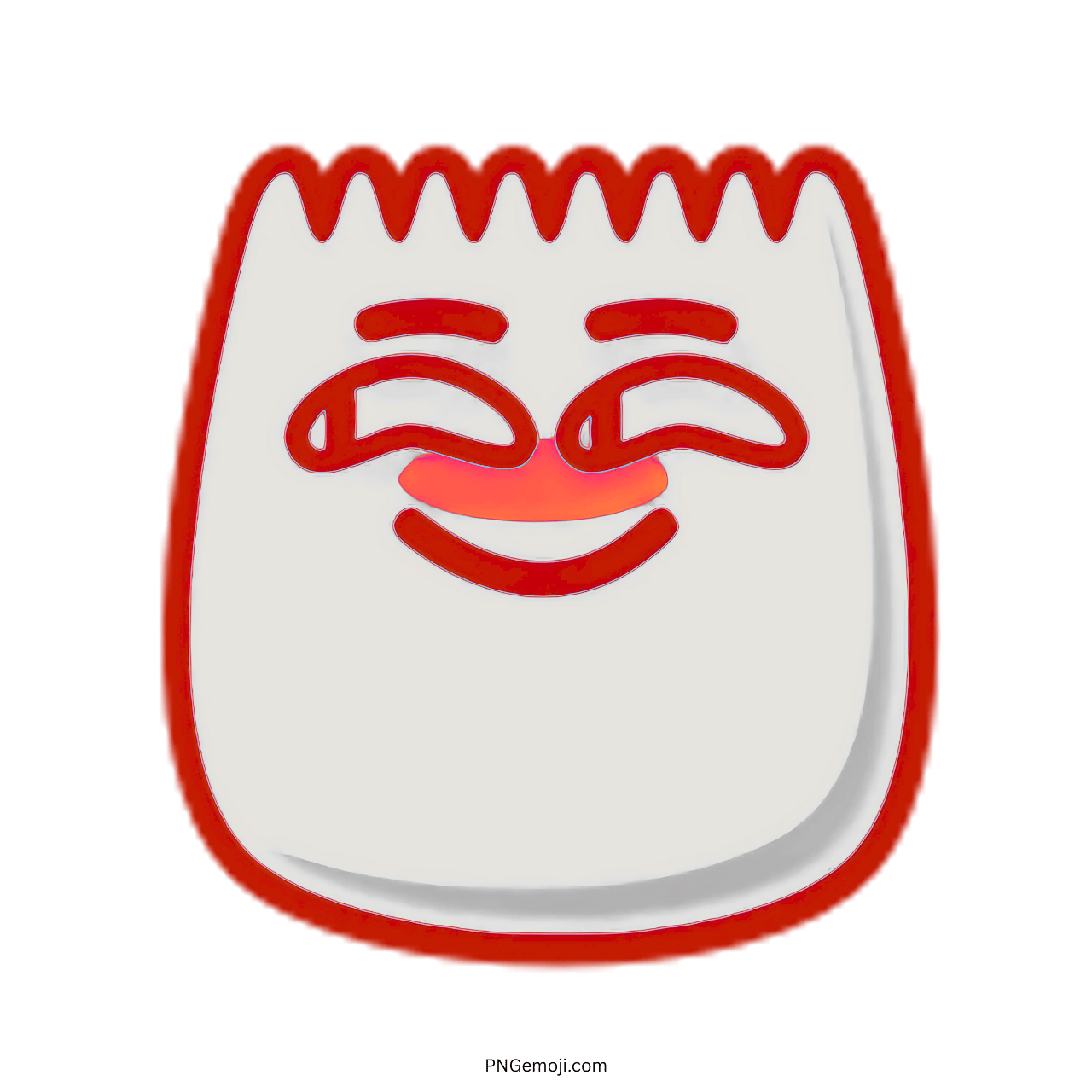 Hehe TikTok emoji with a smiling face, red nose, and bold red outline.