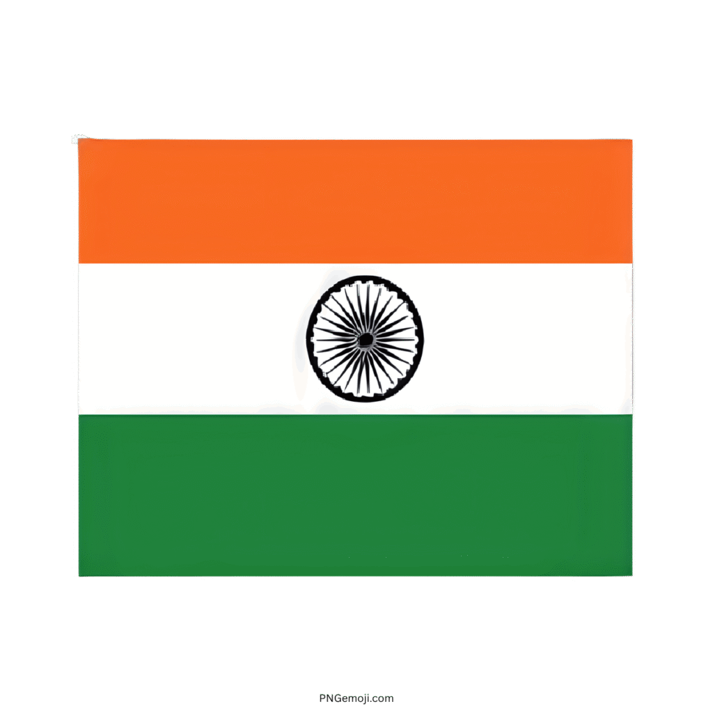 Indian national flag emoji tricolor with Ashoka Chakra PNG transparent background image