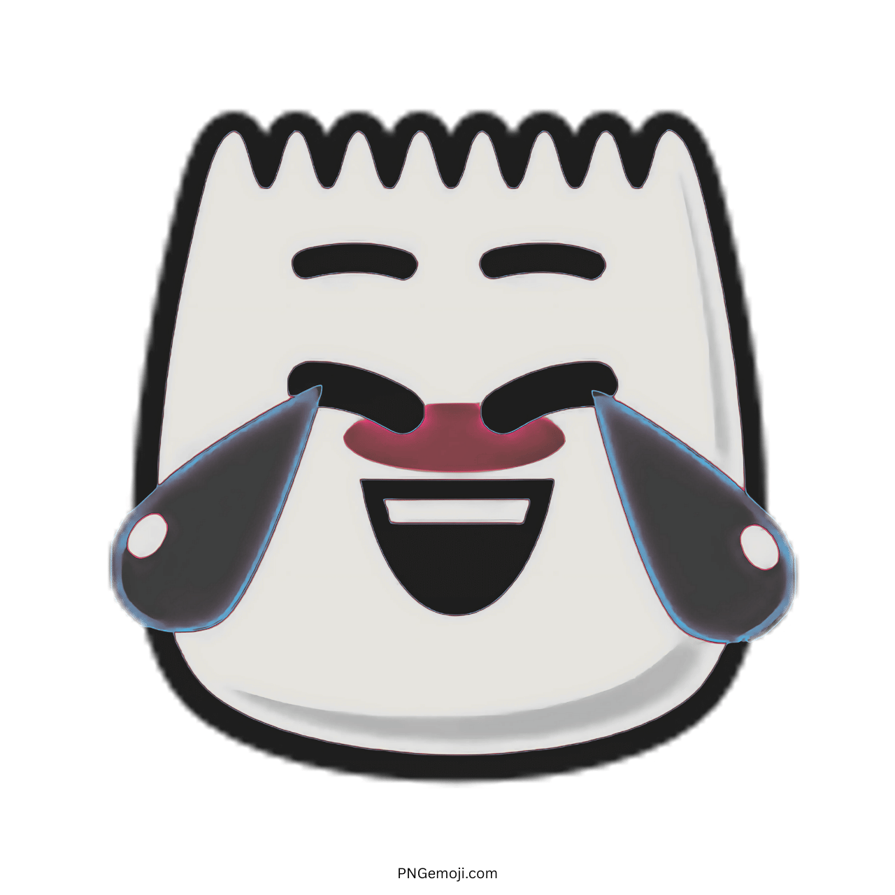 3D Laugh TikTok emoji with black tears, funny crying face expression design