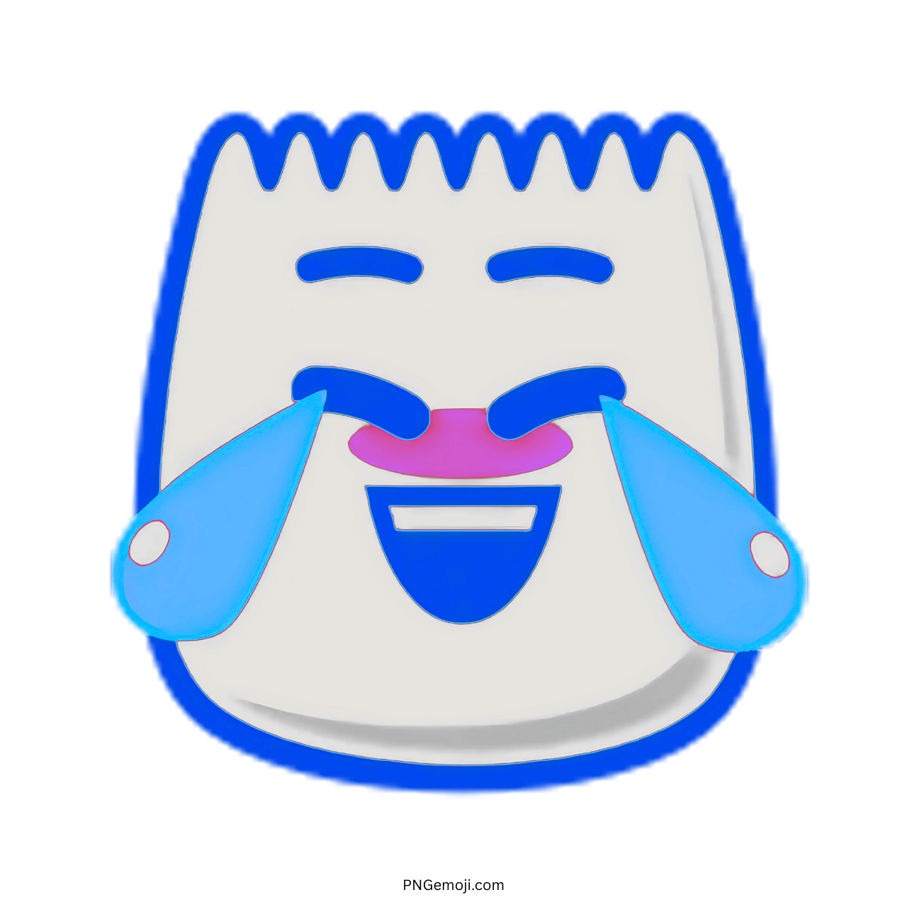 Laugh TikTok emoji with tears of joy, 3D funny crying face design