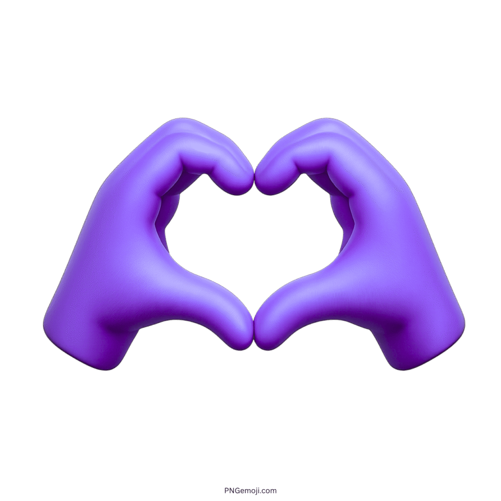  Light purple heart hand emoji with two hands forming a heart shape