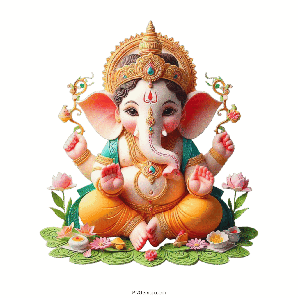 Lord Ganesha Bhalachandra Vinayaka Vighnaraja clipart PNG with transparent background
