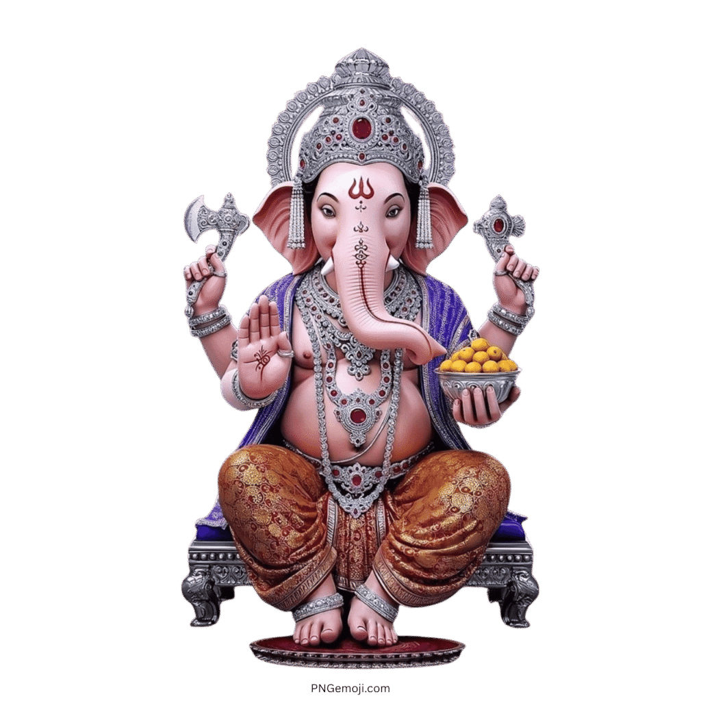 Lord Ganesha names Sumukha Ekadanta Vighnaraja Vinayaka Gajanana clipart with transparent background