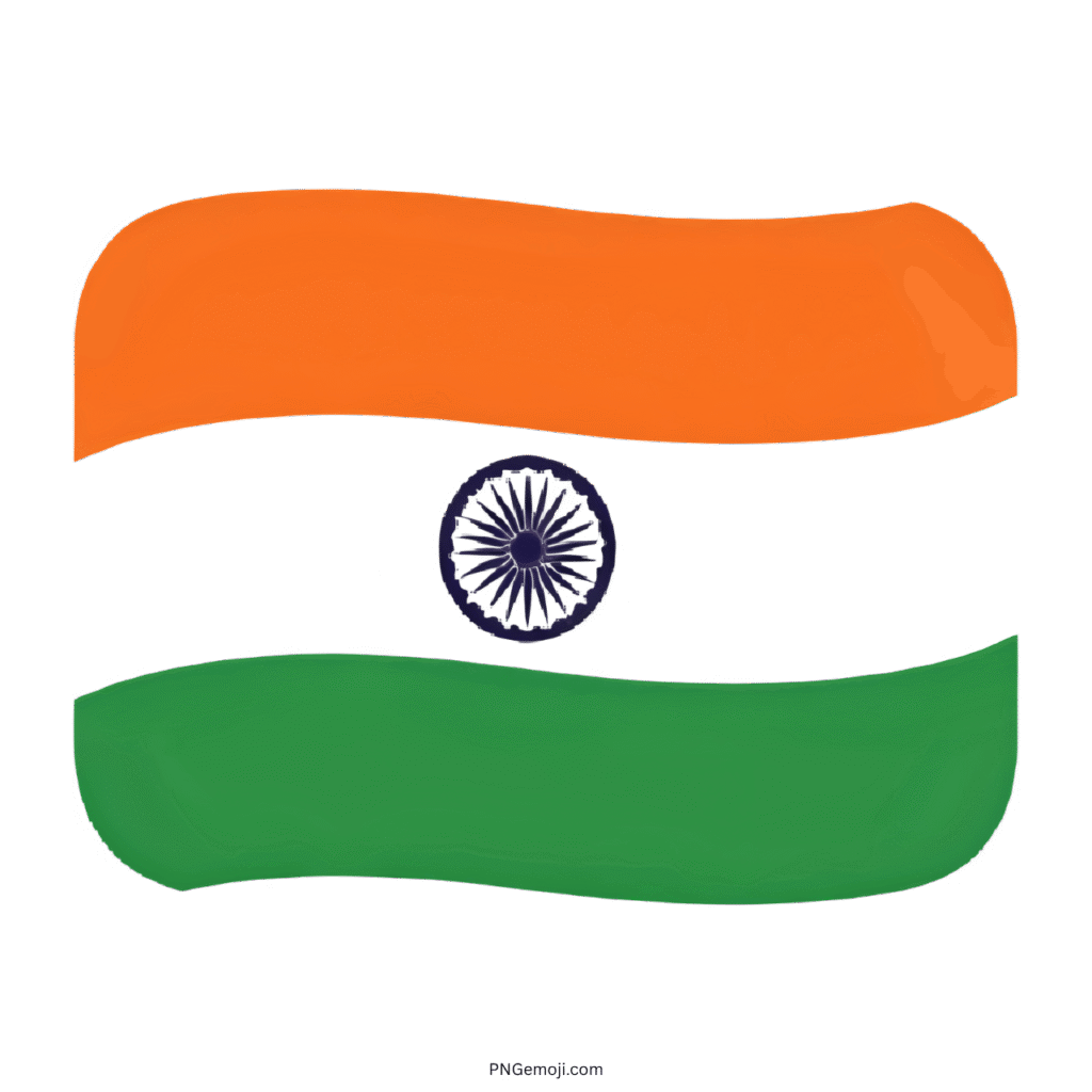 Minimalist Indian flag design with saffron, green bands and Ashoka Chakra