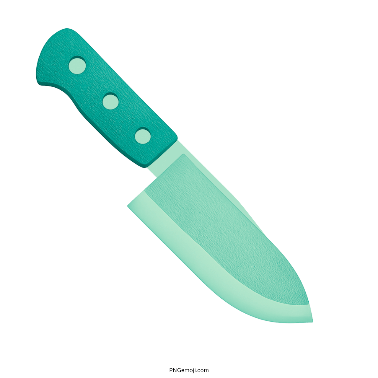 Modern green 3D kitchen knife emoji with mint blade and handle
