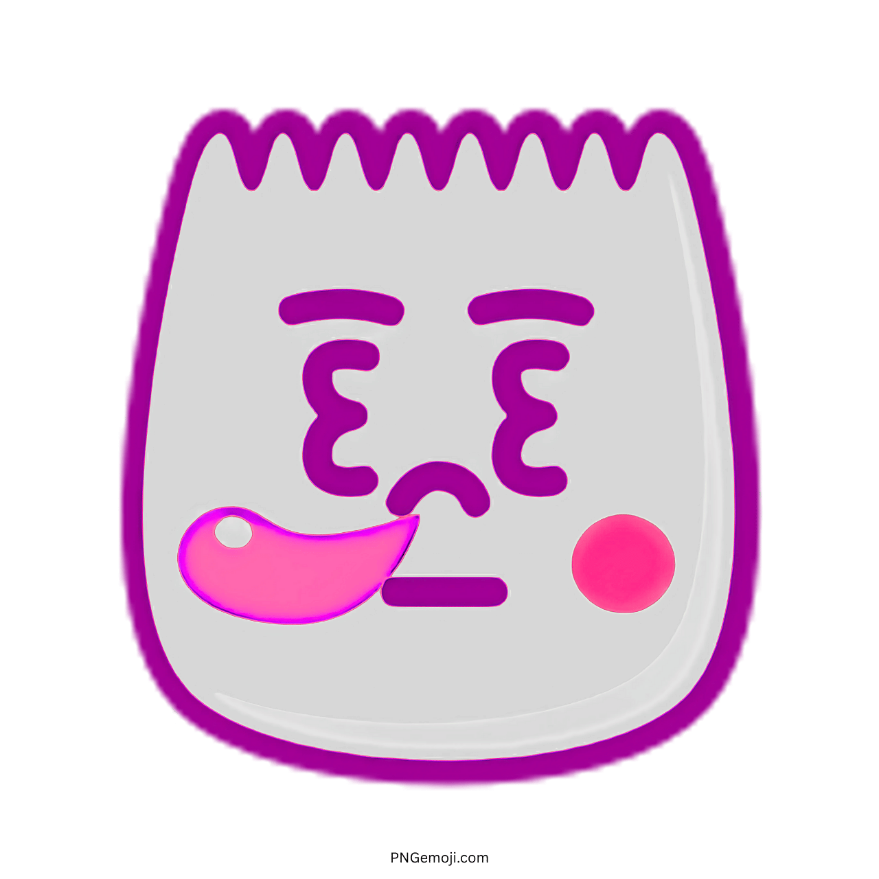 Nap TikTok emoji sleepy cartoon face with pink drool, rosy cheeks, and tired look
