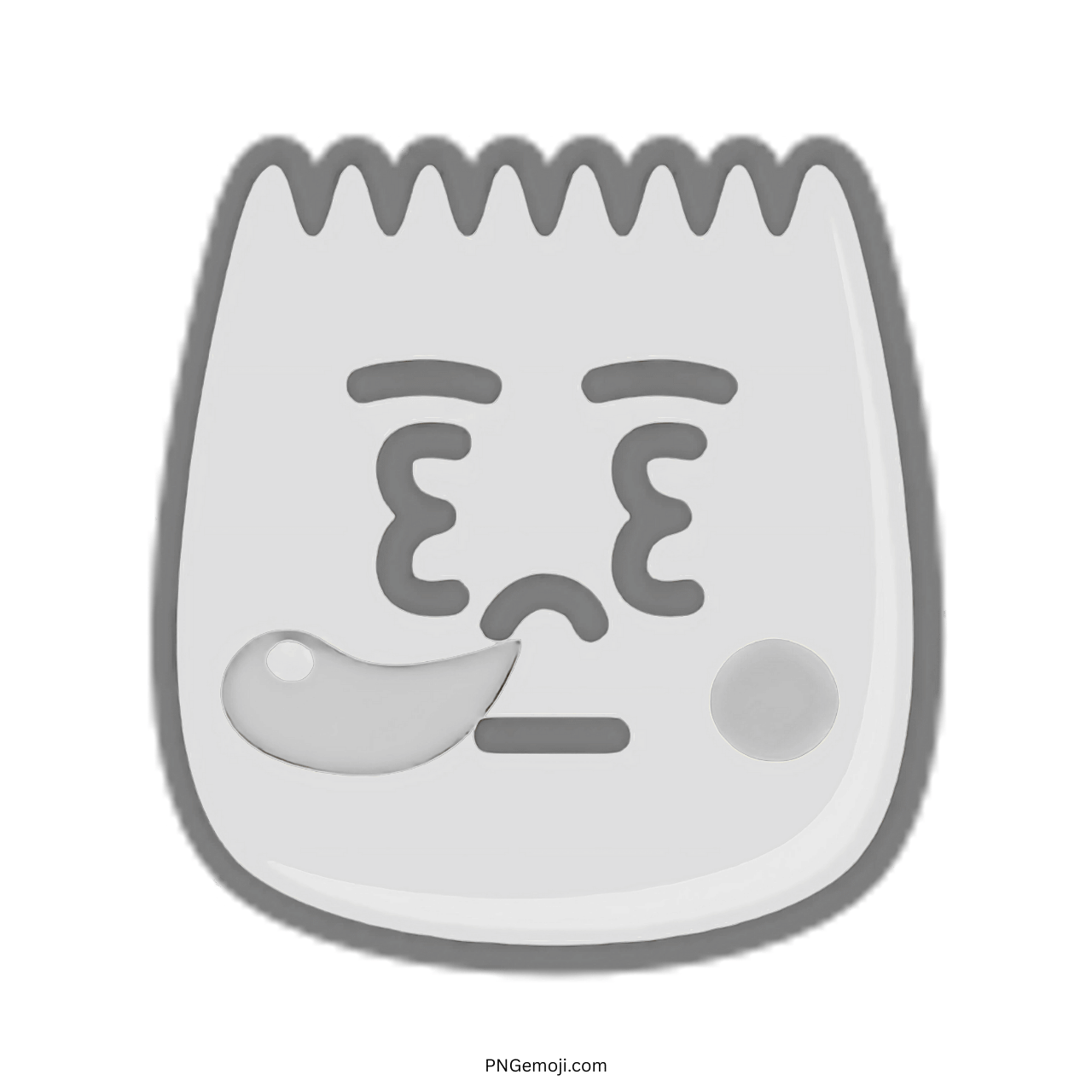 Nap Tiktok emoji sleepy face with tired eyes and drooling mouth transparent background