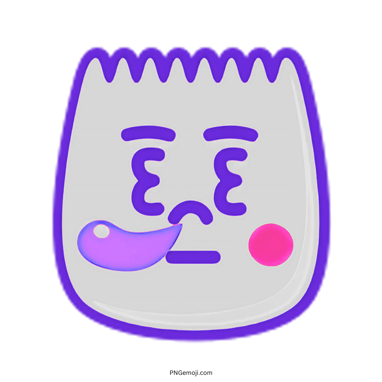 Nap Tiktok emoji with sleepy face closed eyes cartoon 3D style transparent background PNG