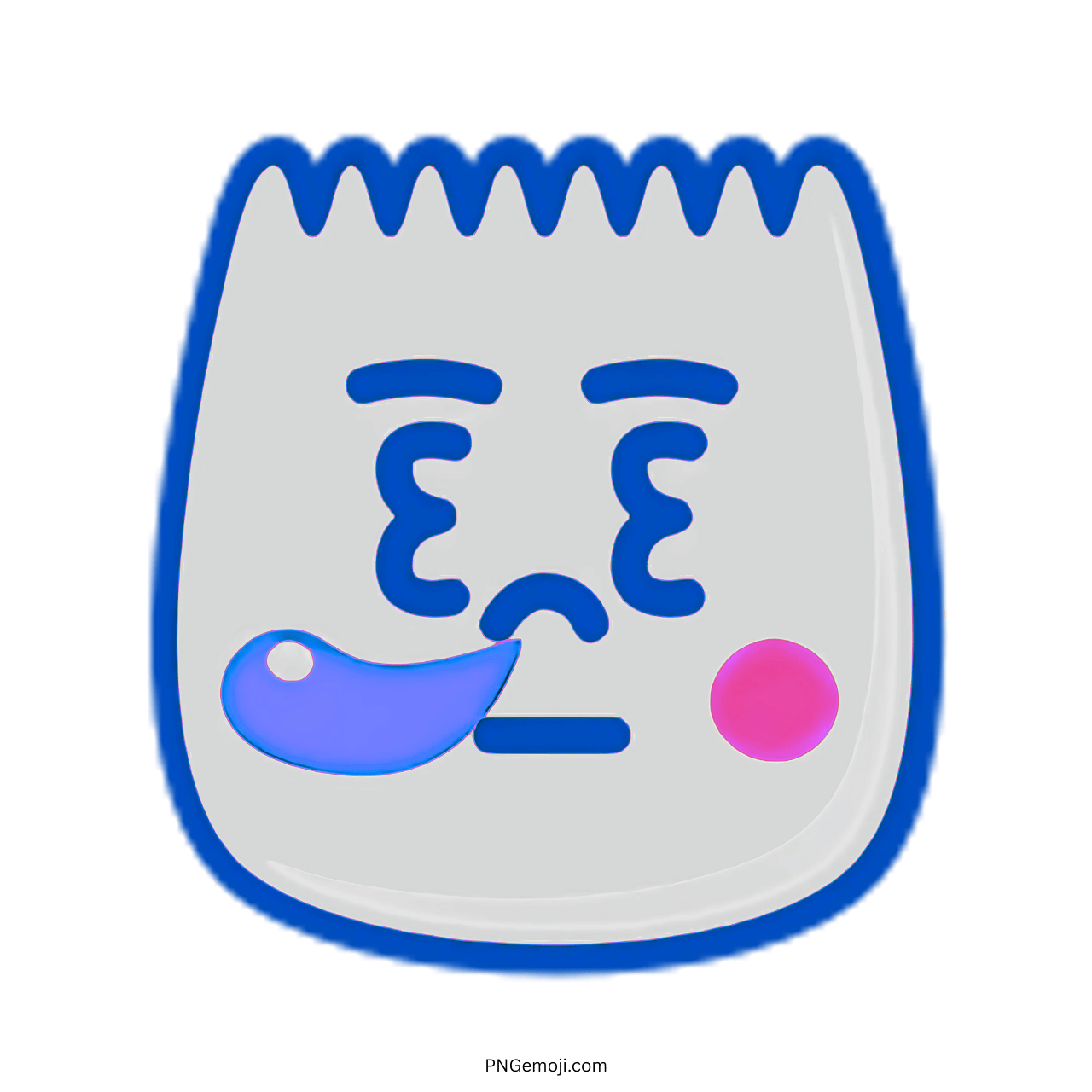 Nap TikTok emoji sleepy cartoon face with drool, blush cheeks, and tired expression