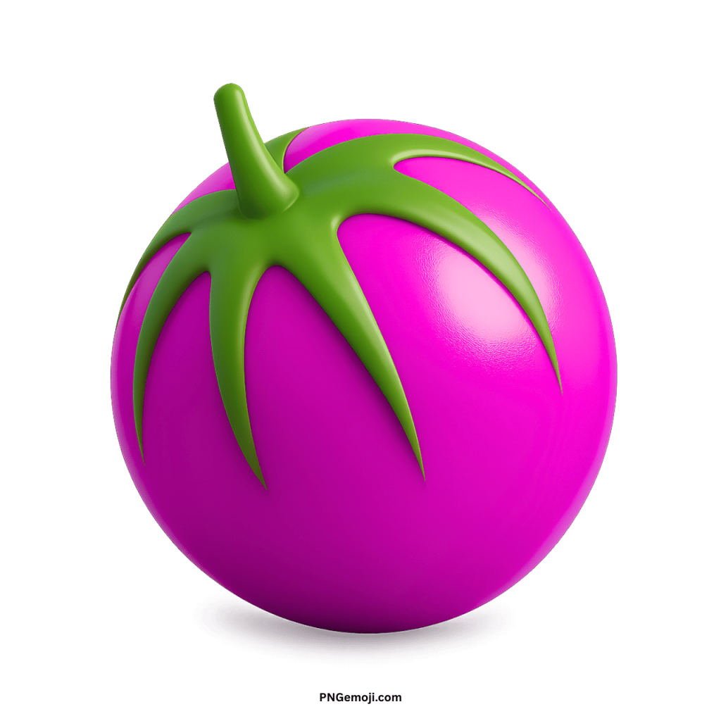 Pink melon emoji with green stem vibrant fruit symbol for chats and creative designs
