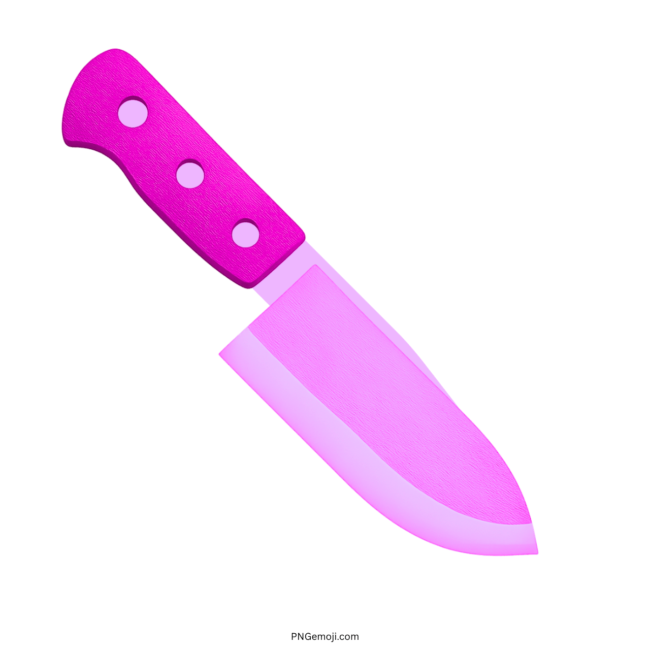3D pink and purple knife emoji PNG with a transparent background for digital use