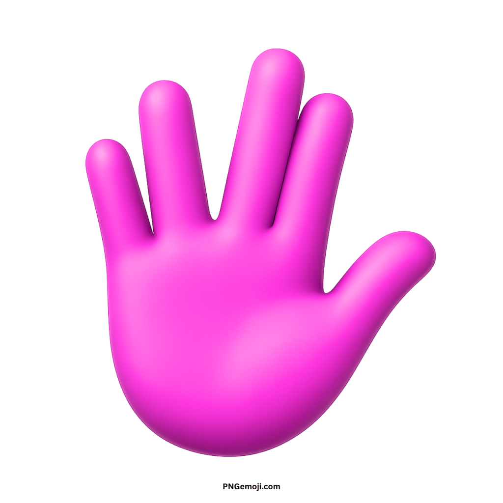 Pink Vulcan salute emoji hand gesture symbol expressing peace, love, goodwill, and cultural meaning