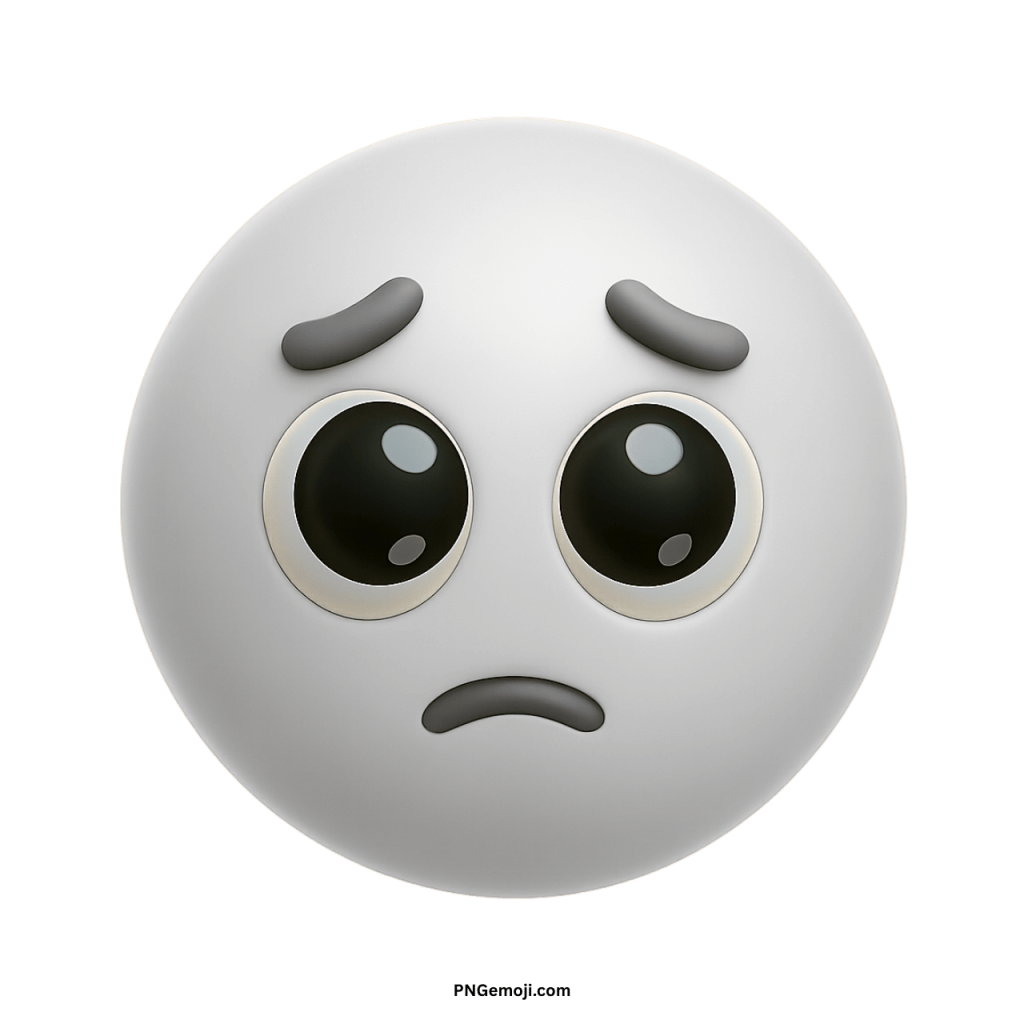 Pleading emoji with big shiny eyes and sad expression showing request or emotional appeal