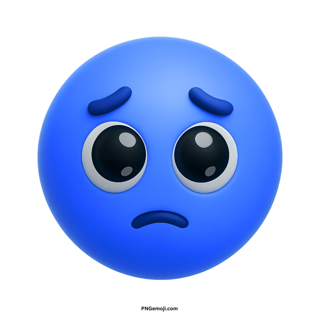 Pleading face emoji with big shiny eyes and sad expression symbolizing request or sympathy