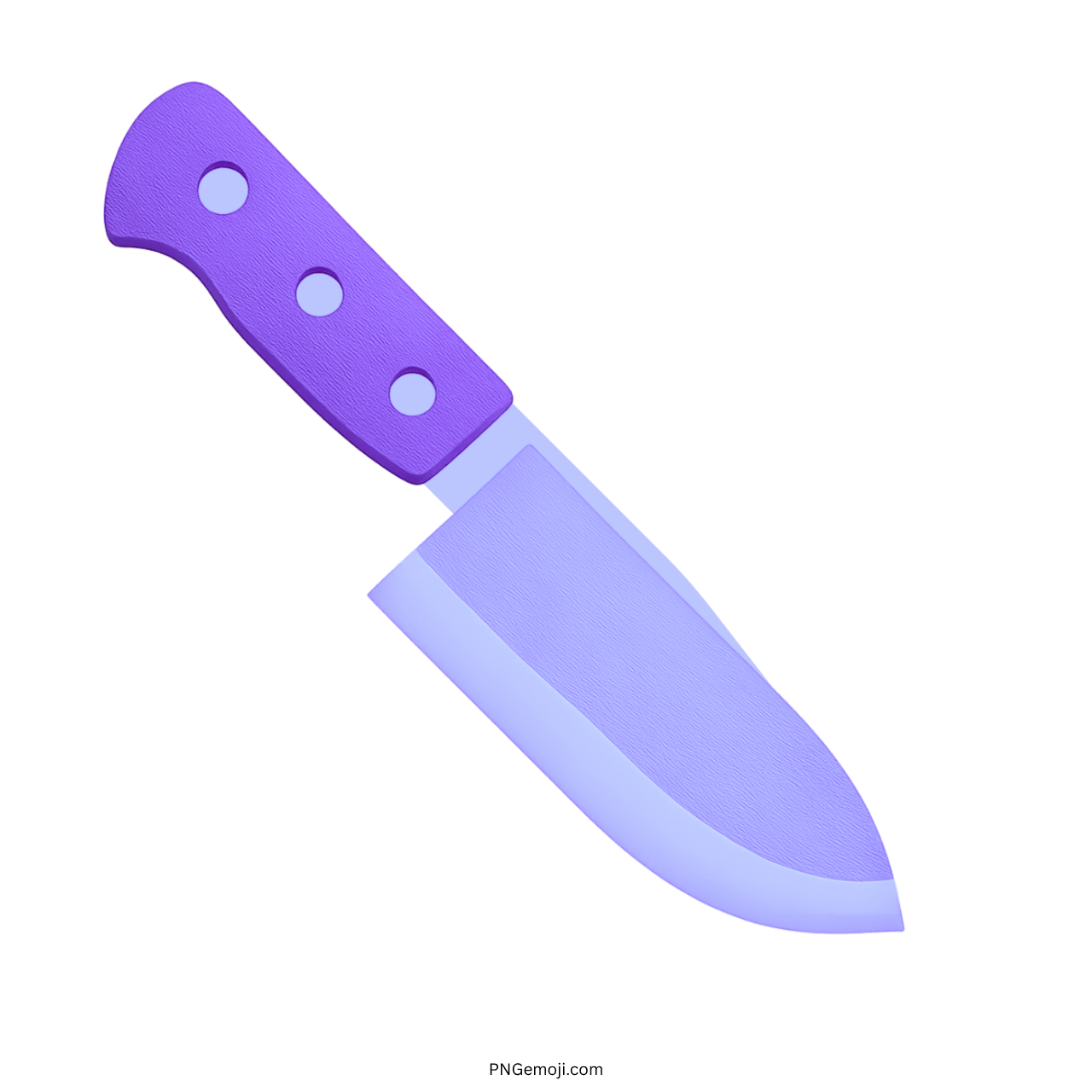 3D purple knife emoji PNG with a transparent background for design projects