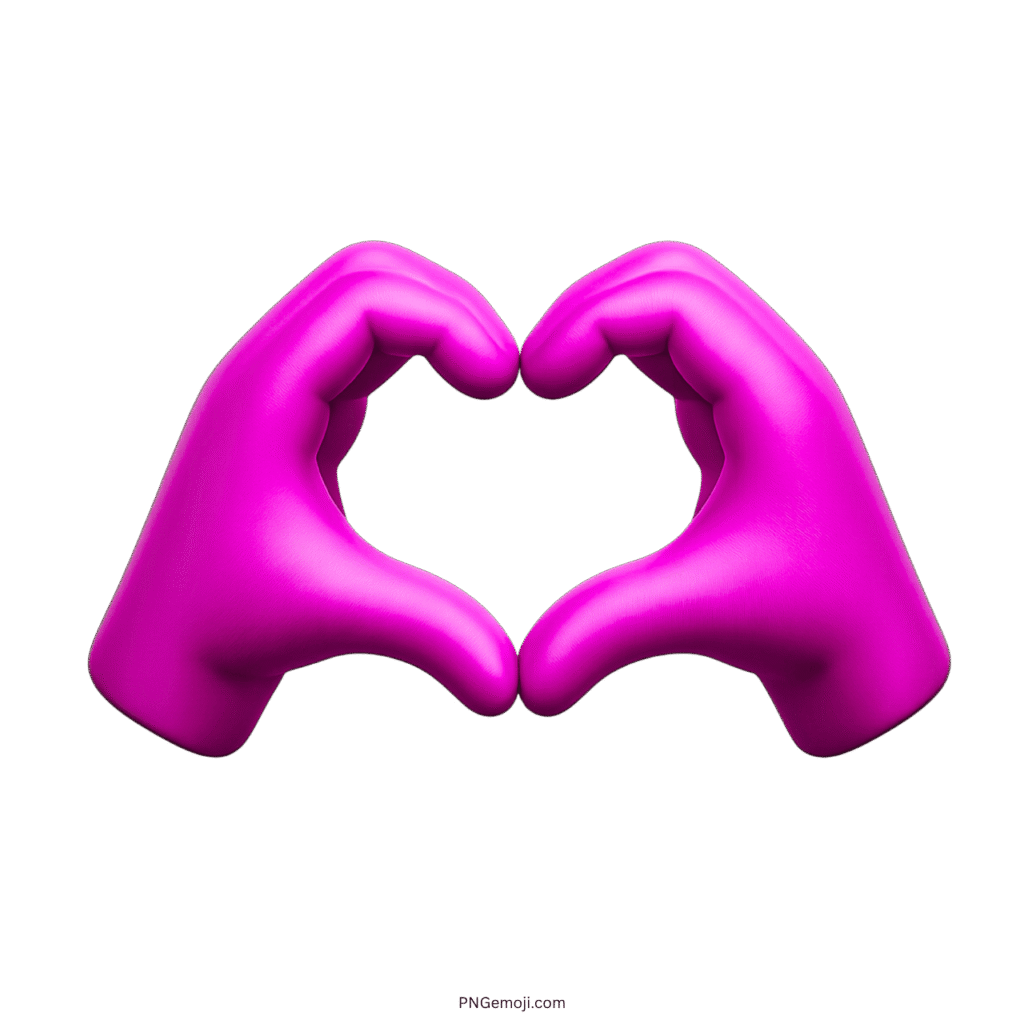  Purple heart hand emoji with two hands forming a heart shape