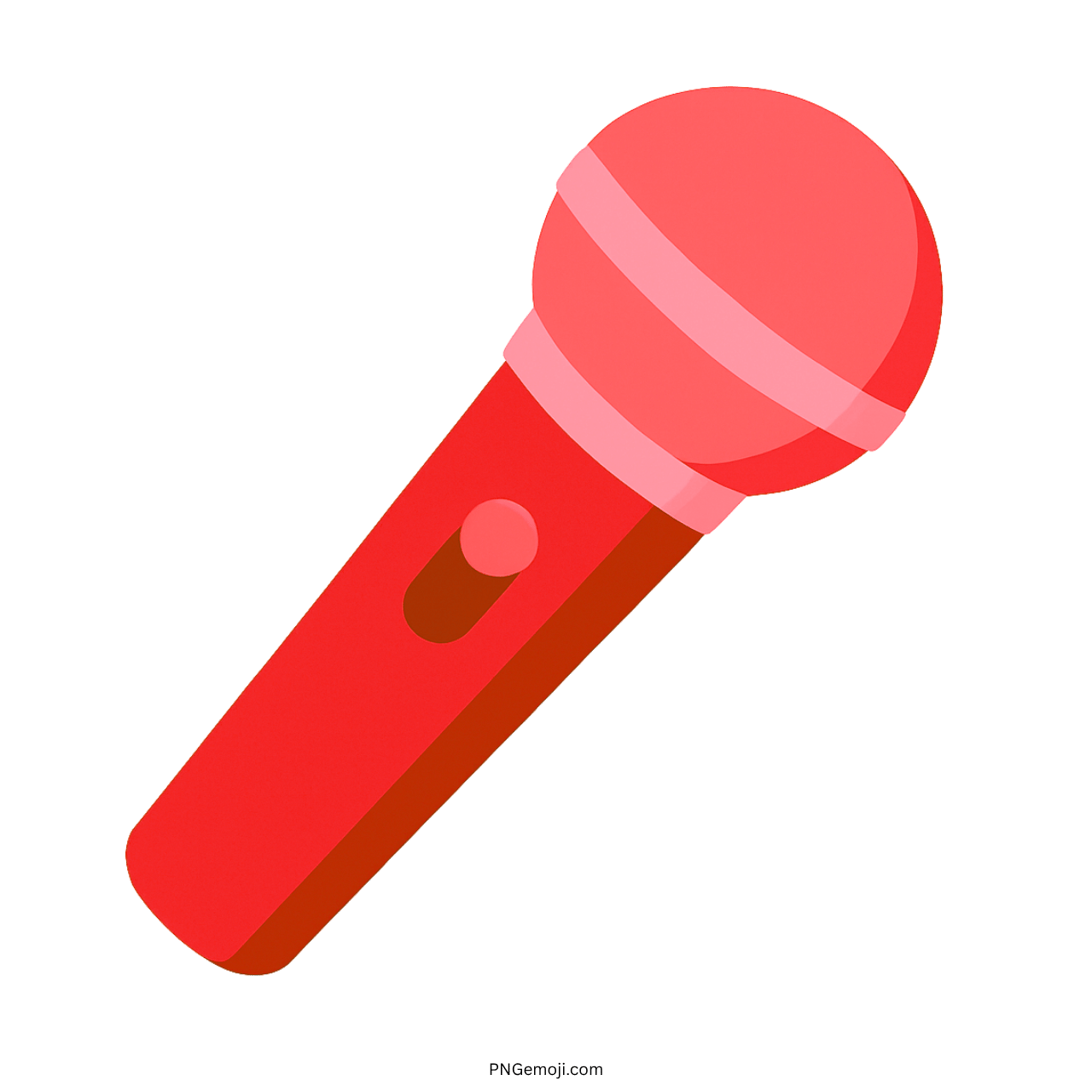 Red 3D microphone emoji icon with bold striking design and transparent background