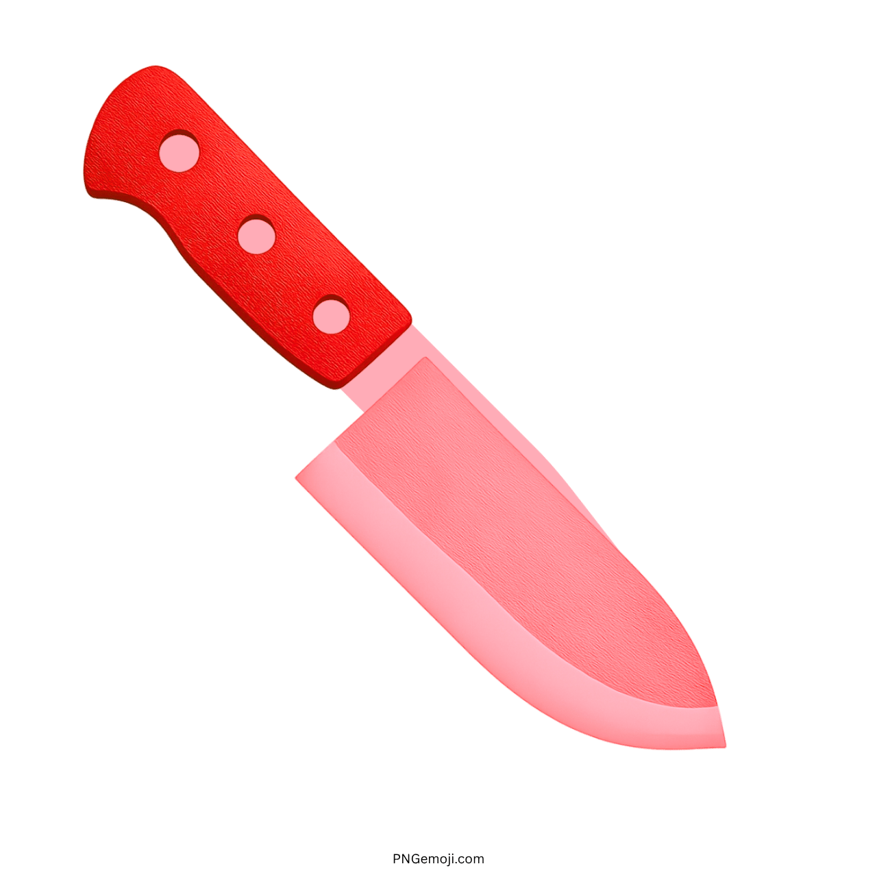 3D red and pink knife emoji PNG with a transparent background for creative use