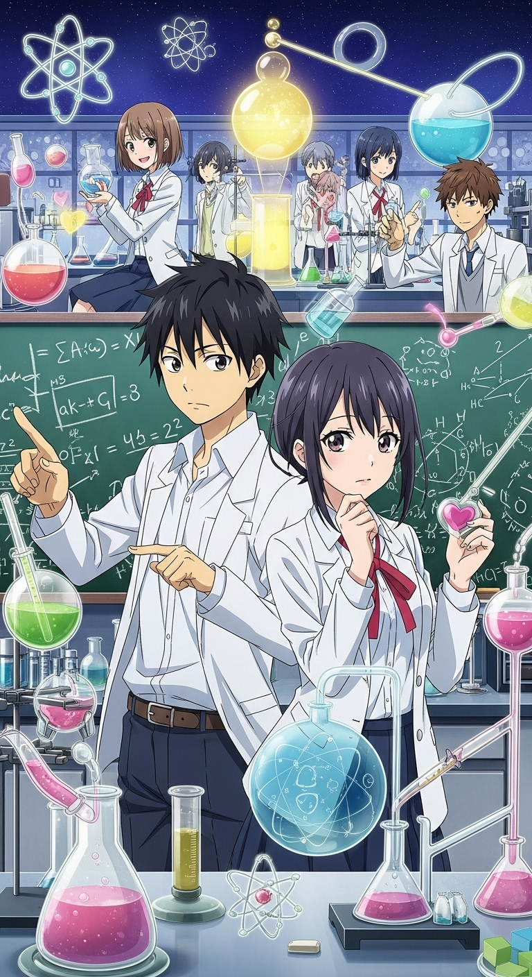Anime wallpaper of Science Fell in Love So I Tried to Prove It with lab experiments