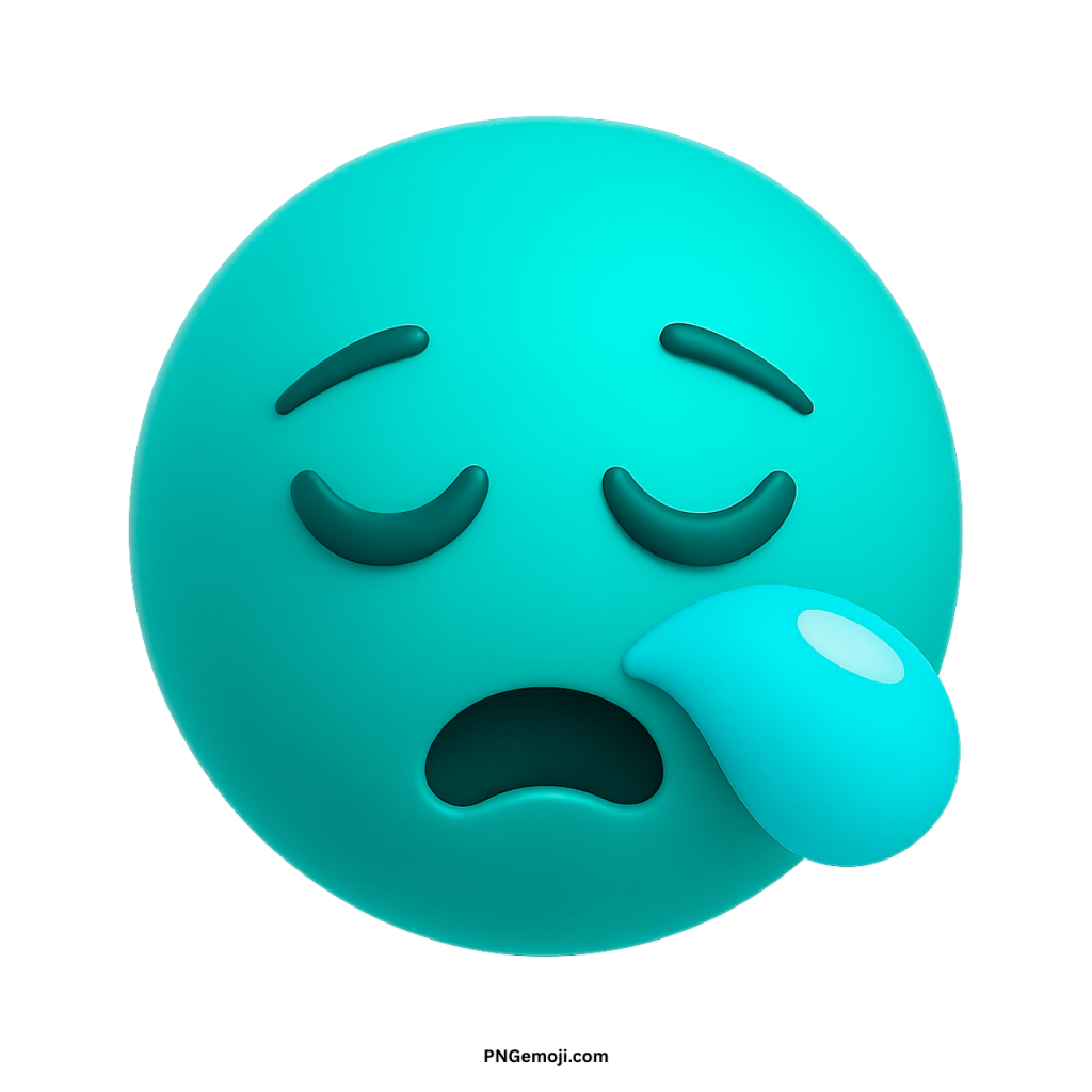 Sleepy face emoji showing tired, drowsy expression with closed eyes and droplet symbol