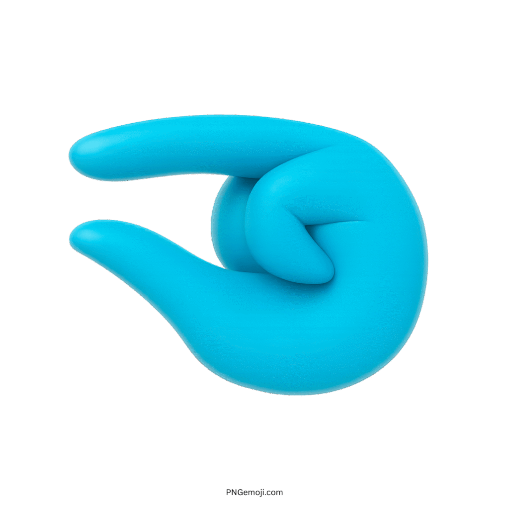 Small blue hand emoji making a tiny gesture, playful and fun