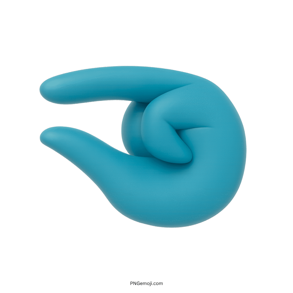 Small light blue hand emoji making a tiny, playful gesture